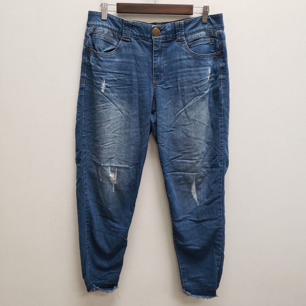 Democracy Blue Skinny Jeans with Distressed Details